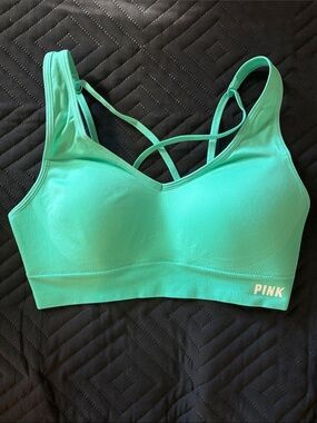 PINK Victoria's Secret Mint Green Seamless Strappy Sports Bra